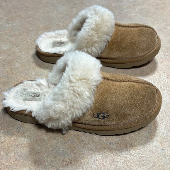 UGG Coquette Sheepskin Slipper Shoes Tan Treadlite EVA Indoor Outdoor 8 - Picture 9 of 11